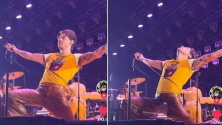 EN VIDEO | Pantalón de Harry Styles se rompió y dejó al aire su entrepierna en pleno concierto